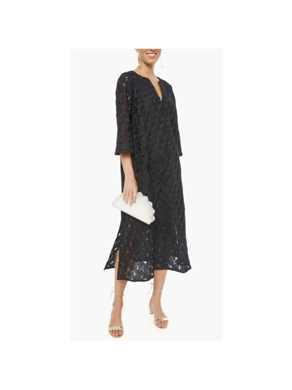 Tuckernuck V Neck Lace Jamie Dress In Black Size S